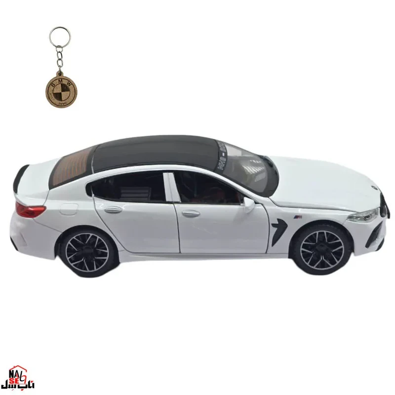 ماکت ماشین ناب سل مدل بی ام و فلزی چراغدار موزیکال BMW M8 MANHART به همراه جاسوییچی