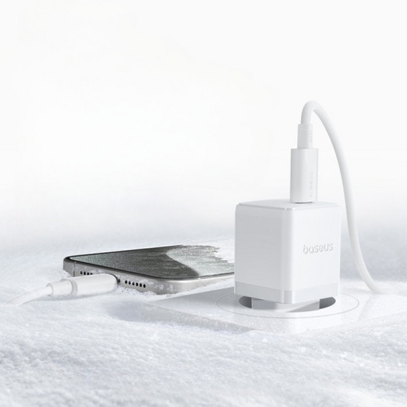 شارژر دیواری 20 وات بیسوس مدل Palm 1C به همراه کابل تبدیل USB-C