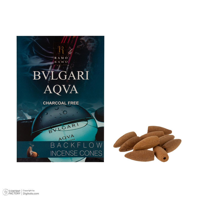 عود رامو مدل آبشاری رایحه ادکلن BVLGARI AQVA بسته 10 عددی