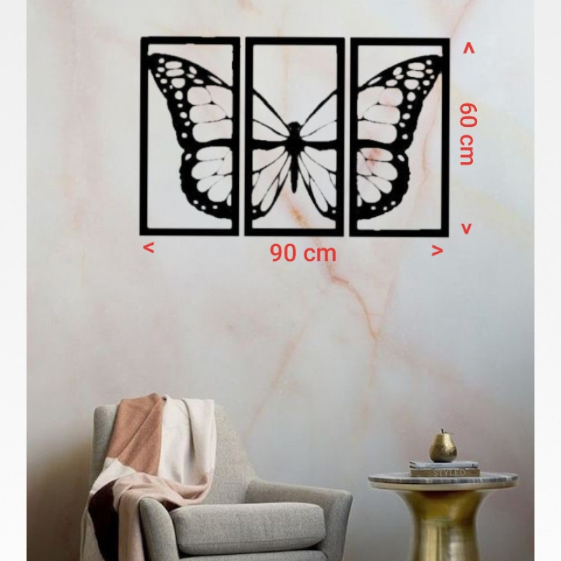 دیوارکوب آتریکس مدل butterfly کدST12 مجموعه ۳ عددی
