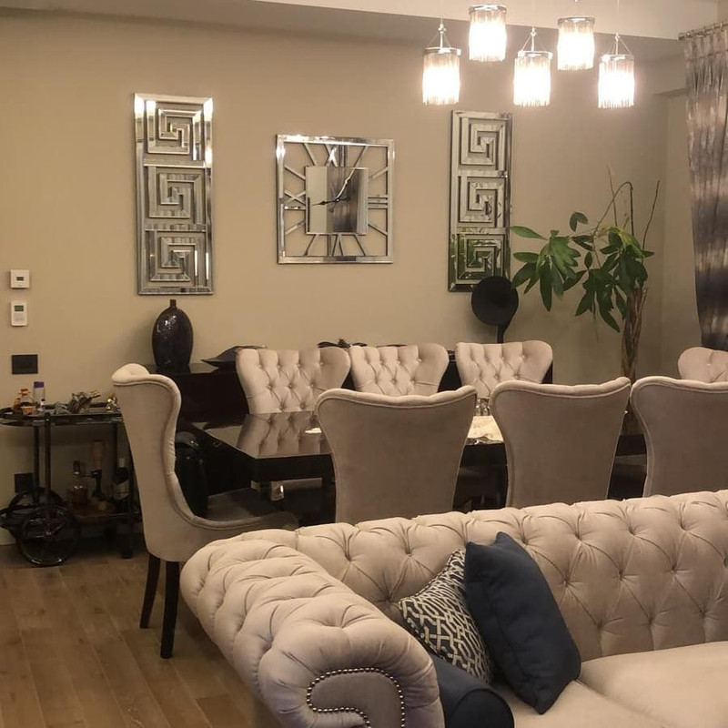 ساعت دیواری اِلِنسی مدل Harper کد 60cm به همراه تابلو آینه