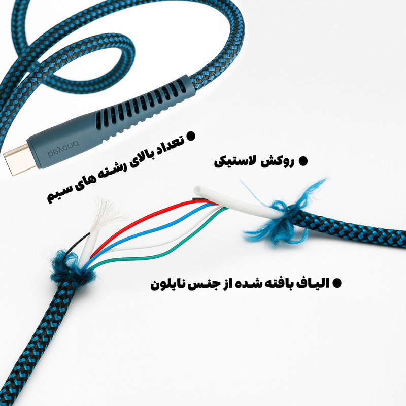 کابل USB-C بیاند مدل BCC-301kf  CHARGE DATA طول 1 متر بسته 10 عددی