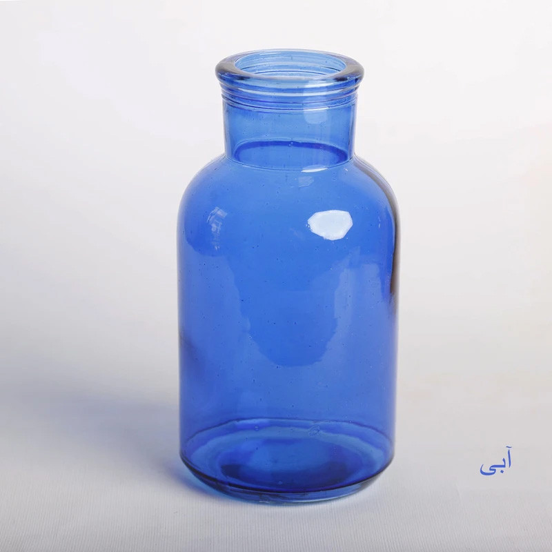 گلدان دکوری شیشه‌ای رویال مجموعه 2 عددی، ابعاد 10×10×20 سانتی‌متر، وزن 200 گرم