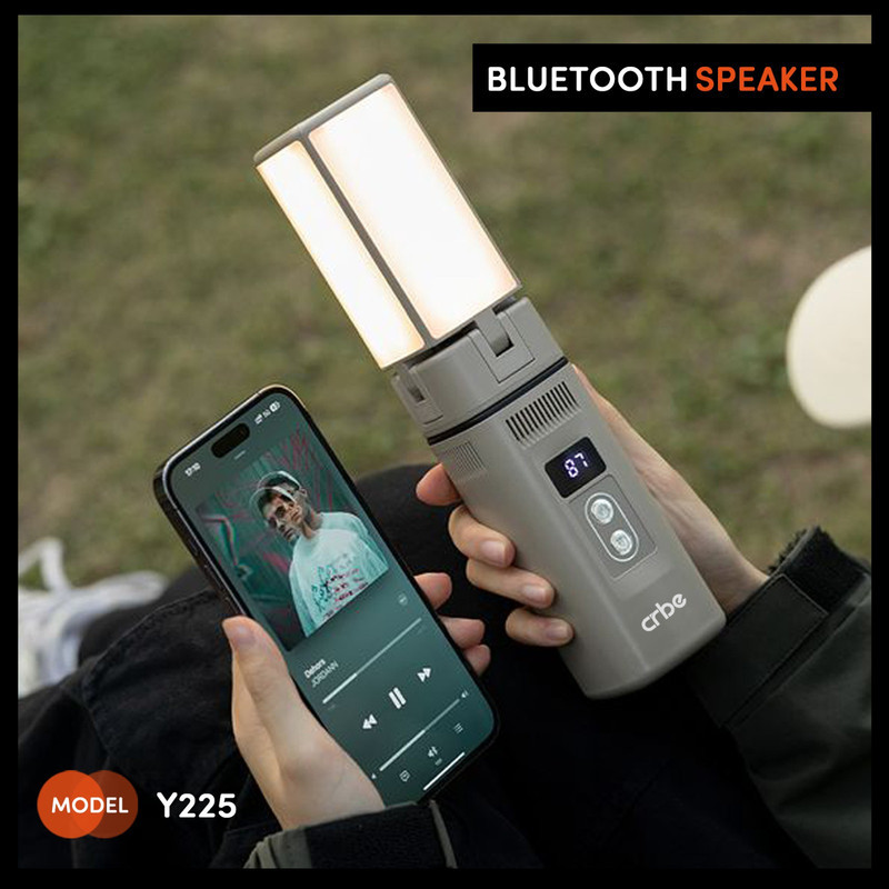 اسپیکر بلوتوثی قابل حمل کربی مدل Y225 POWERBANK&CAMPING LIGHT