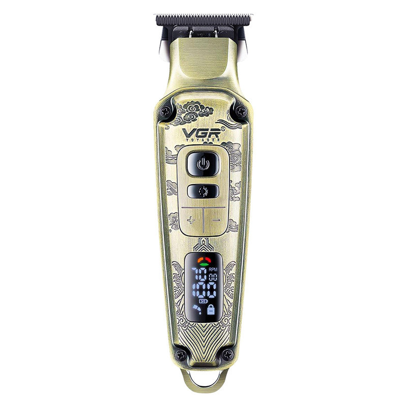 ماشین اصلاح موی صورت شارژی وی جی ار مدل 901 PRO PLUS با تیغه تیتانیوم، قابلیت صفر زنی، شارژ سریع و 4 شانه تنظیم ارتفاع