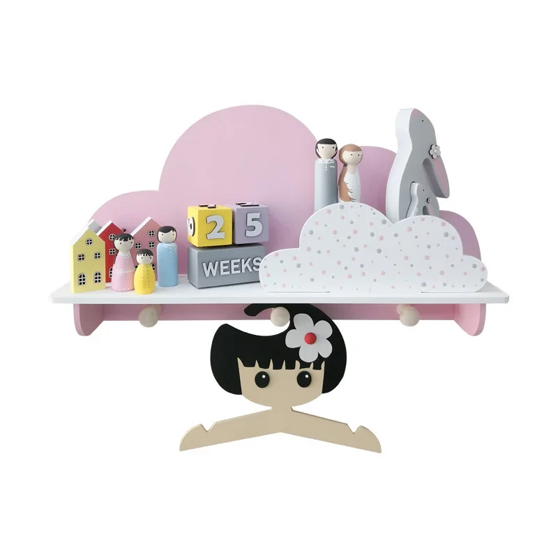 شلف دیواری اتاق کودک طرح ابر مدل MKids52-Pink