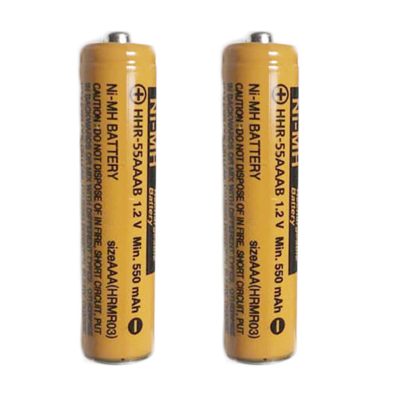باتری نیم قلمی قابل شارژ تلفن بی سیم پاناسونیک مدل  (Ni-MHHHR-55AAAB(HRMR03  بسته دو عددی