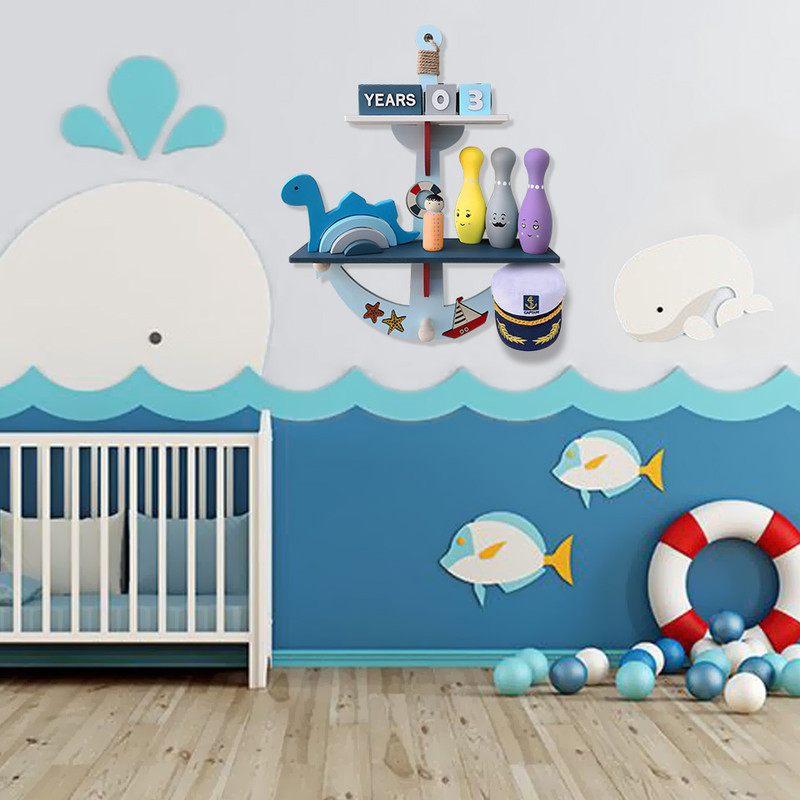 شلف دیواری اتاق کودک طرح ملوان مدل MKids53