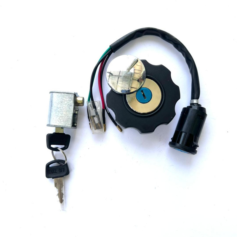 سوییچ و قفل و درب باک موتور سیکلت زنیت مدل ZENITH 125 مجموعه 4 عددی