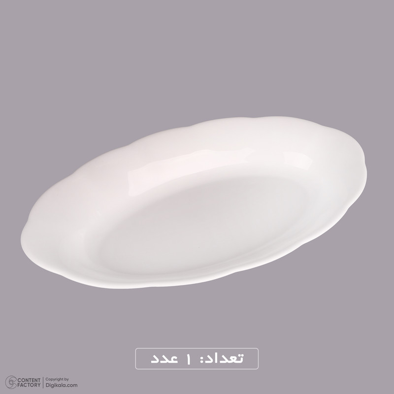 ظرف سرو مرغ و استیک آرکوپال آفر مدل نیلوفری بسته دو عددی، بیضی، سازگار با مایکروویو، قابل شست‌وشو با دست و ماشین ظرفشویی، ابعاد 15×15×5 سانتی‌متر