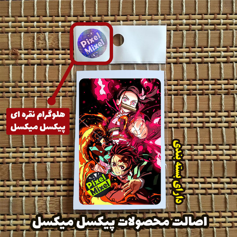 استیکر کارت پیکسل میکسل مدل انیمه kimetsu no yaiba شیطان کش تانجیرو و نزوکو