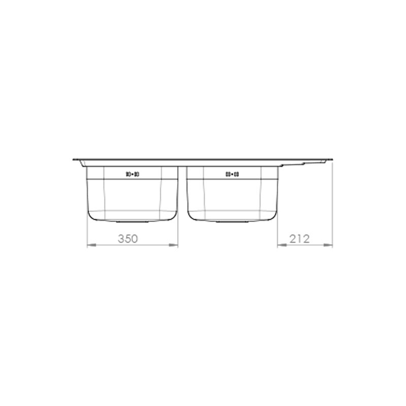 سینک ظرفشویی استیل توکار دو لگنه کن مدل 6132L