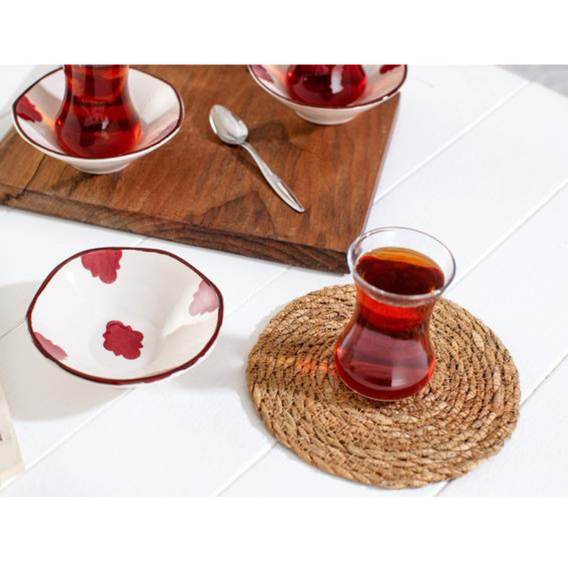 سرویس چای خوری 8 پارچه مادام کوکو مدل Vıe Rouge Oıseau