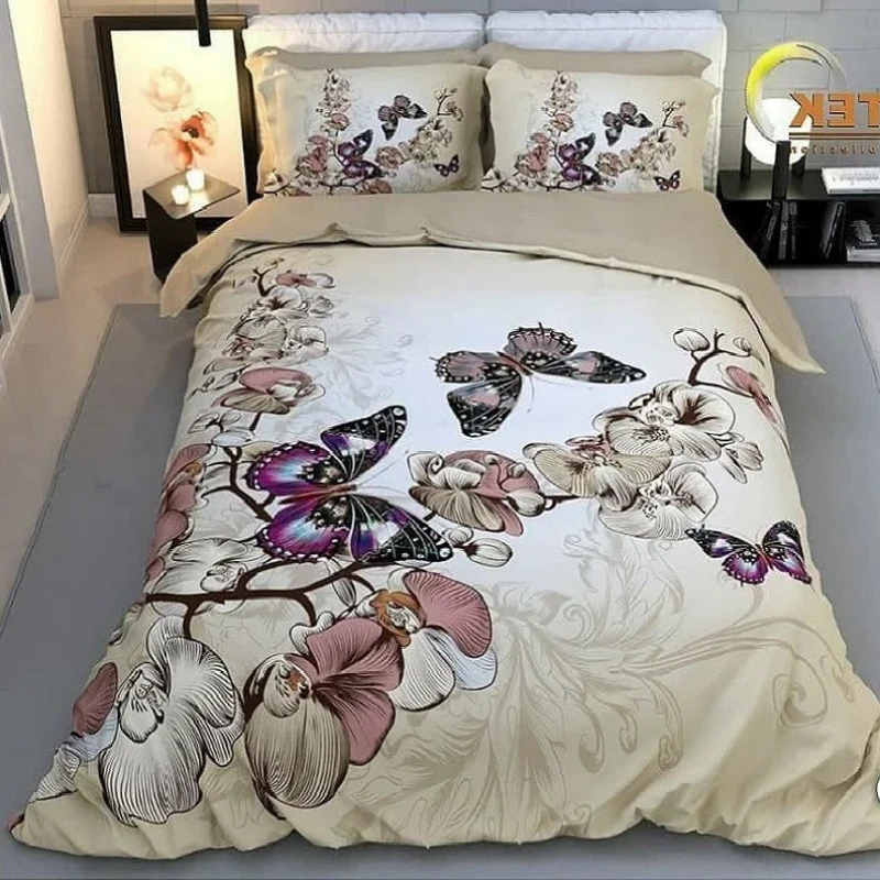 سرویس روتختی طرح سه بعدی مدل Butterfly دو نفره 6 تکه