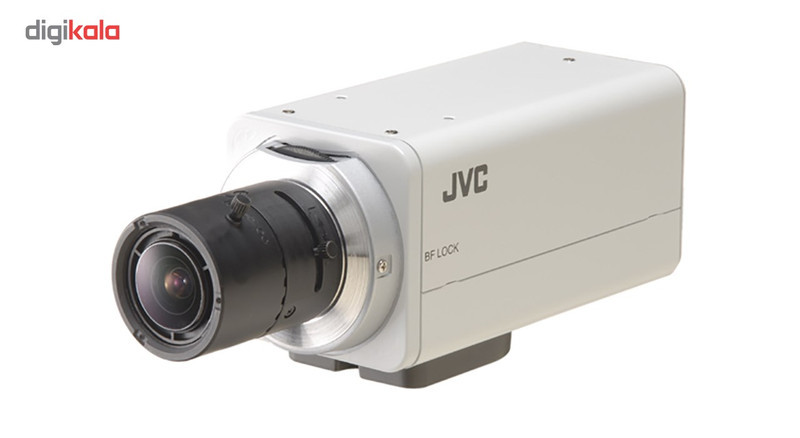دوربین مداربسته آنالوگ صنعتی جی وی سی مدل TK-C9200E با حسگر CCD 13 اینچ، رزولوشن 580TVL، اتصال باسیم BNC، قابلیت نصب لنز با فاصله کانونی متنوع، منبع تغذیه 12 ولت و قابلیت‌های AGC، 3DNR، ATW، AWC، AES و منوی OSD