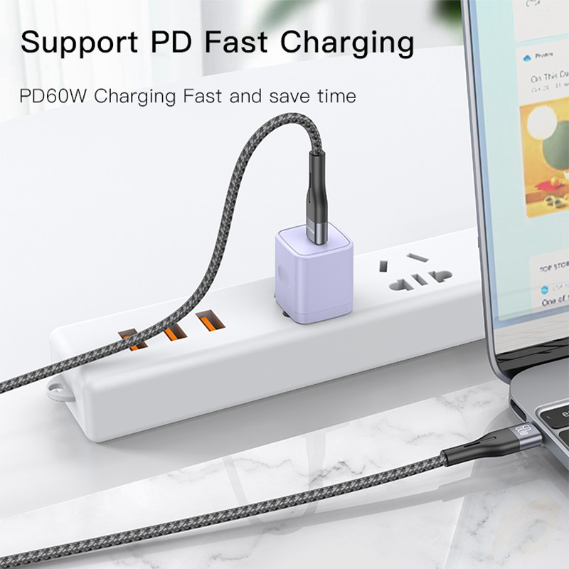 کابل USB-C یسیدو مدل DUAL TYPE-C CA156 60W طول 1 متر