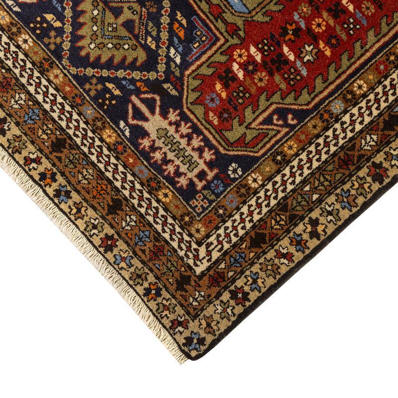 فرش دستبافت 1 متری جفت مدل اردبیل کد 45P1985P1986 زمینه لاکی