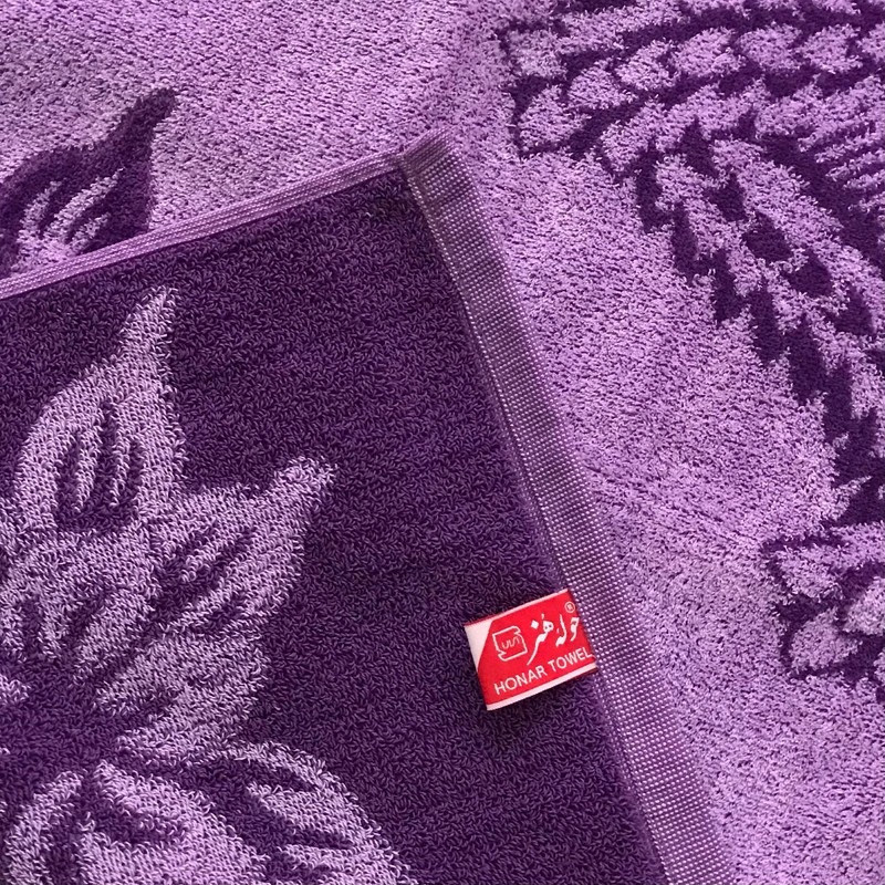حوله دستی هنر مدل گلها سایز 35x65 سانتی متر