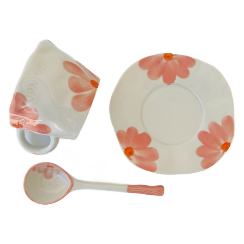 سرویس چای خوری 2 پارچه 1 نفره مدل Flower کد 131