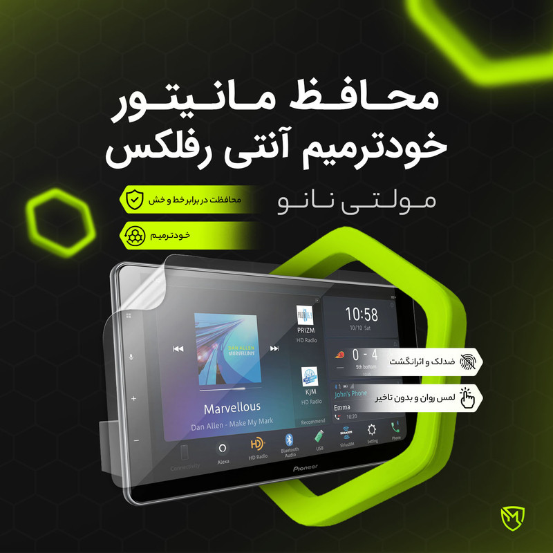 محافظ صفحه نمایش آنتی رفلکس مانیتور خودرو مولتی نانو مدل X-S1B مناسب برای لاماری ایما