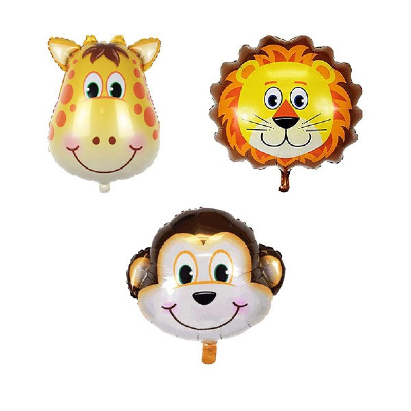 بادکنک فویلی مدل سر حیوانات جنگل کد AnimalMballoon2 مجموعه 3 عددی