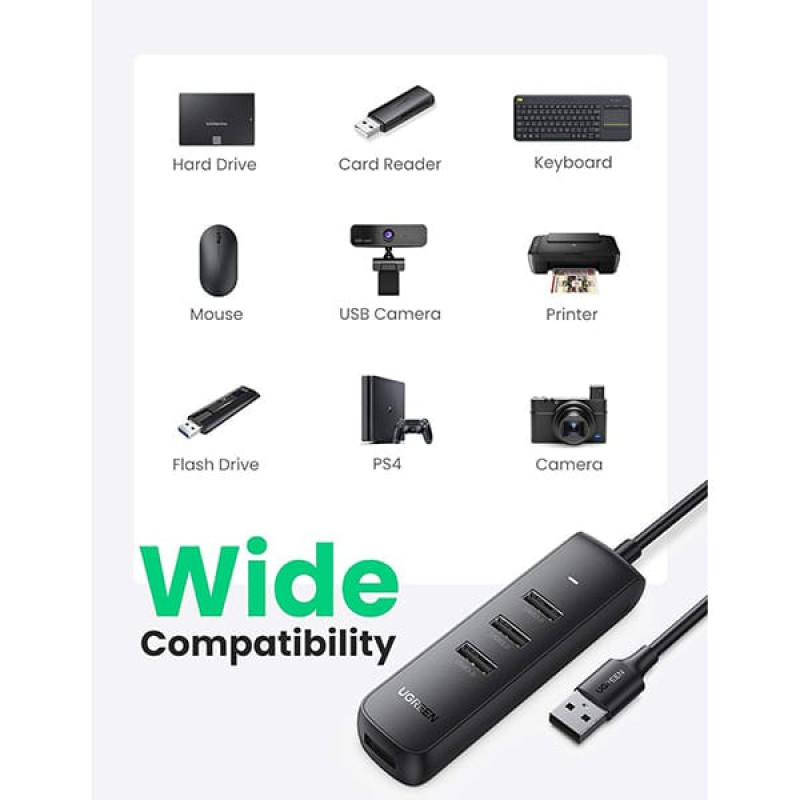 هاب 4 پورت USB یوگرین مدل CM416-80657 طول کابل 1 متر