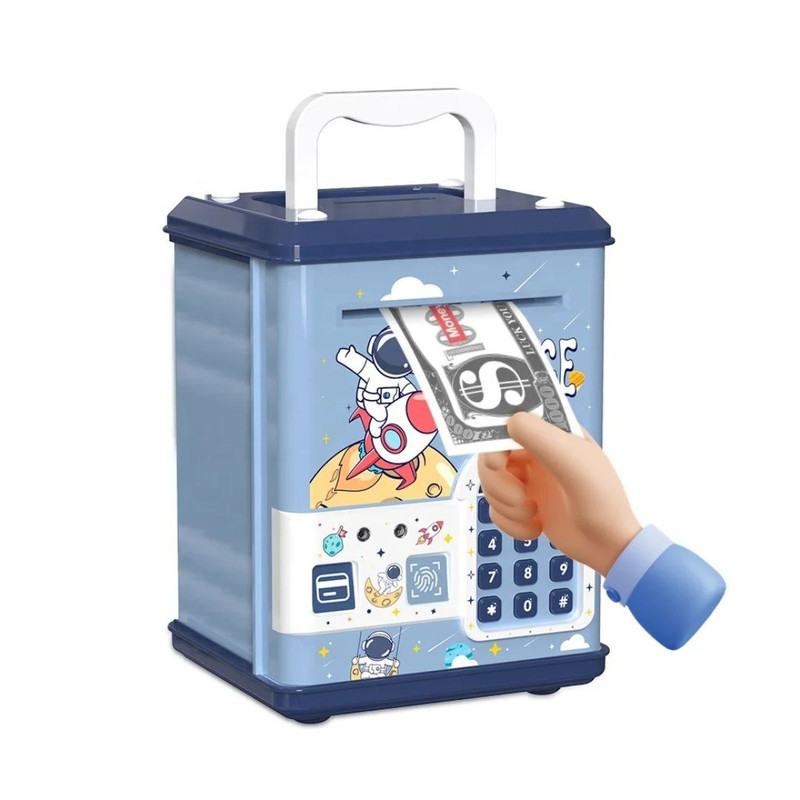 اسباب بازی مدل قلک رمز دار گاوصندوقی طرح فضا نورد اثر انگشتی کد SAFE.BOX-TRB