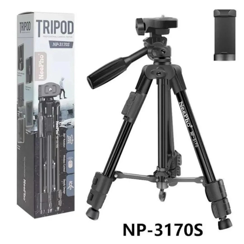 سه پایه دوربین نیفو مدل NP-3170S با حداکثر ارتفاع 110 سانتی‌متر