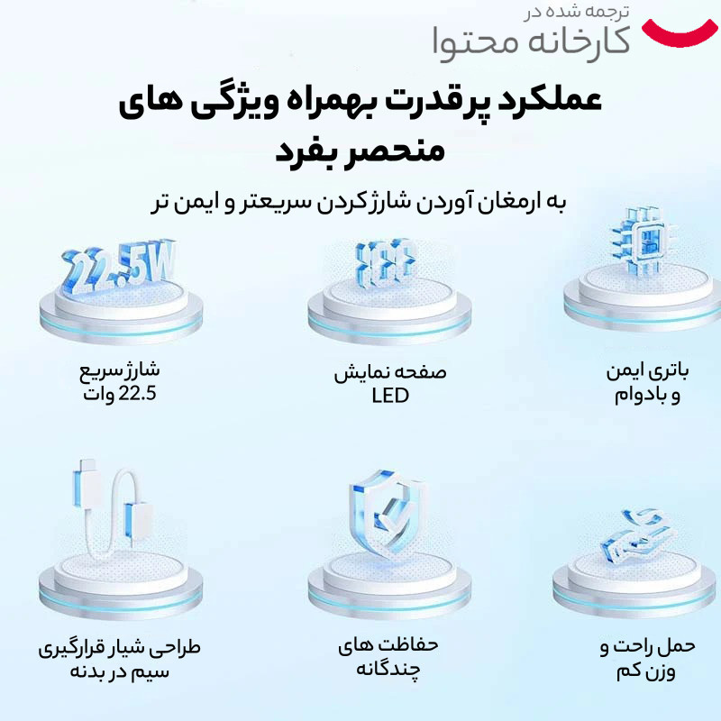 پاوربانک 22.5 وات اکو مدل E10000 ظرفیت 10000 میلی آمپر
