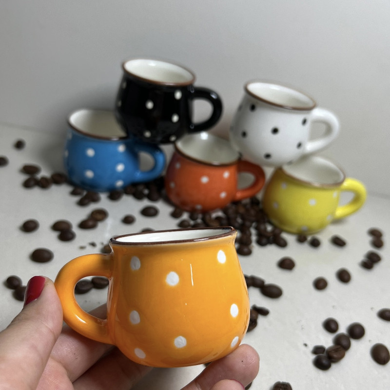 فنجان مدل خال دار بسته 6 عددی