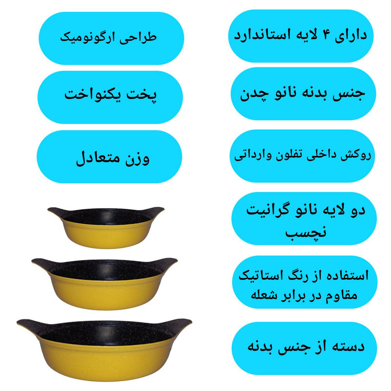 سرویس تابه 3 پارچه بست مدل top3