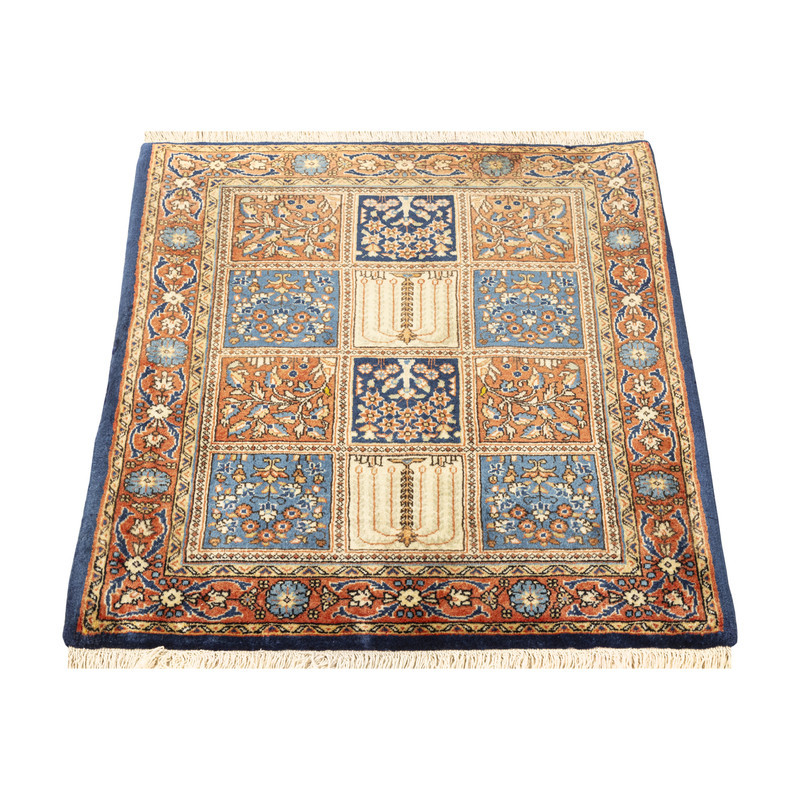 فرش دستبافت نیم متری طرح ساروق کد  46P10473 زمینه لاکی