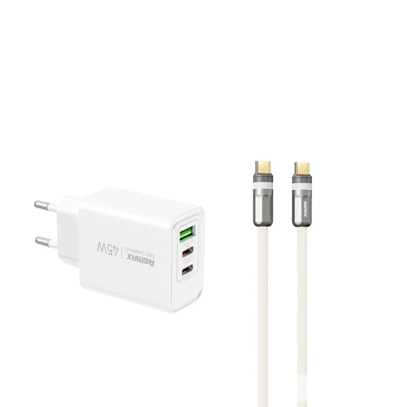 شارژر دیواری 45 وات ریمکس مدل S23 ULTRA به همراه کابل تبدیل USB-C