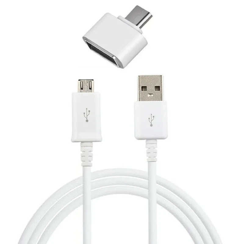 کابل تبدیل USB به microUSB کد EP 222RW فست شارژ به طول 1.2 متر به همراه مبدل otg