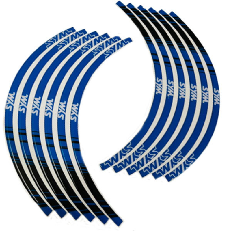 پد برچسب دور رینگ موتور سیکلت وارون مدل W-15-BLU مناسب برای اس وای ام SYM بسته 12 عددی