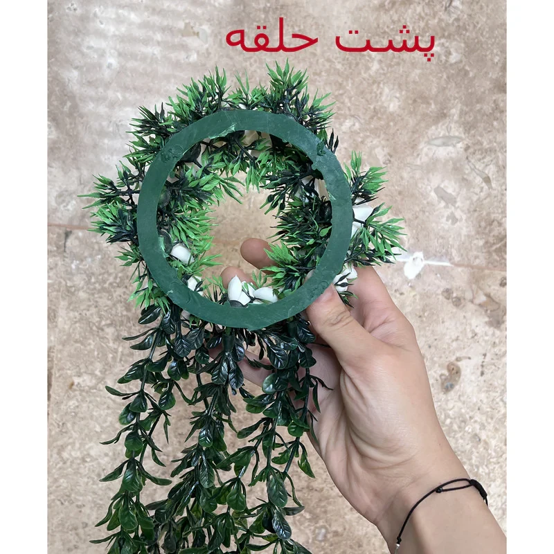 گل مصنوعی مدل حلقه آویزدار بیدمجنون و نیلوفر