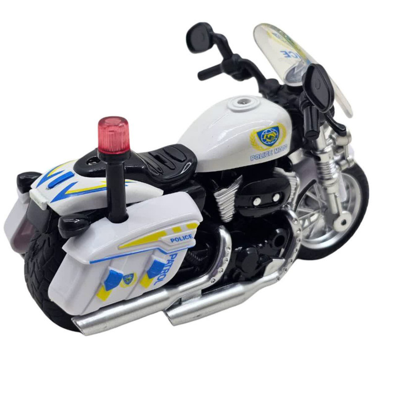 موتور بازی ناب سل مدل پلیس فلزی موزیکال چراغدار عقب کش کد Pull-back musical metal police car with lights
