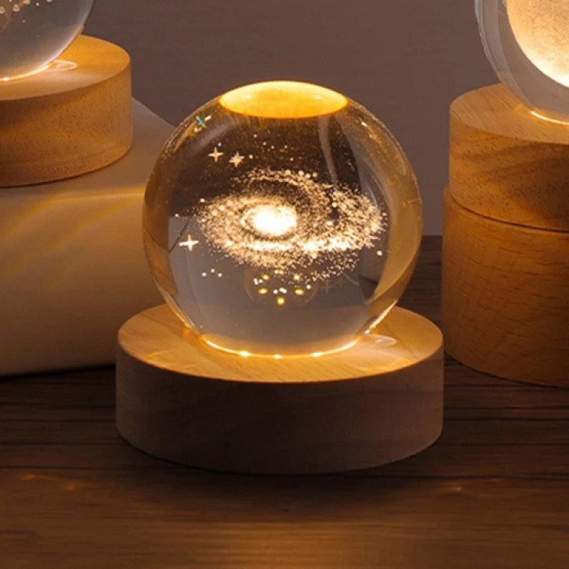 چراغ خواب مدل گوی کریستالی طرح راه شیری 3D