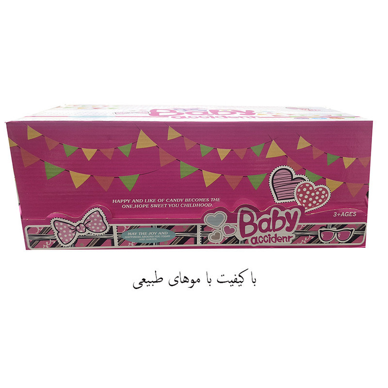 عروسک مدل نوزاد طرح مو فرفری کد ZX918 ارتفاع 18 سانتی متر