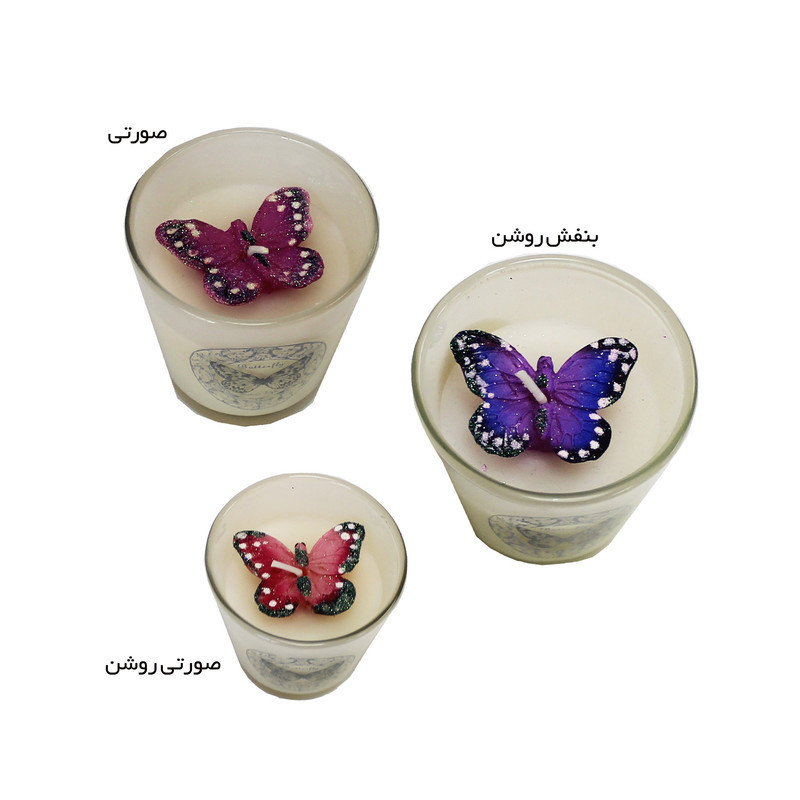 شمع لیوانی مدل Butterfly کد 79-02