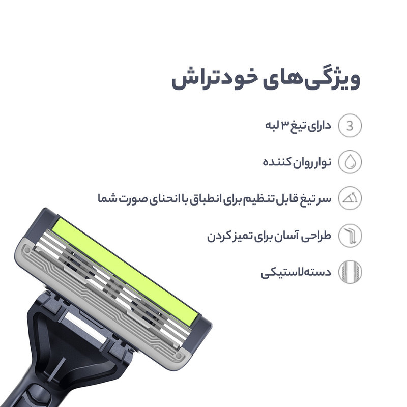 خودتراش دورکو مدل Pace 3 Disposable تحت لیسانس بسته 6 عددی