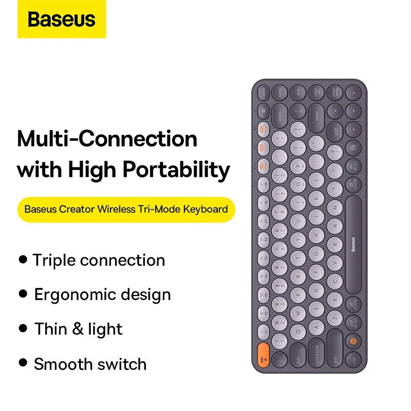 کیبورد بی سیم بیسوس مدل K01A B00955503833 Wireless Tri-Mode، سوییچ ممبران، Tenkeyless