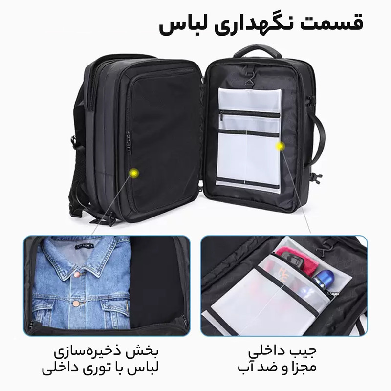 کوله پشتی لپ تاپ آرتیک هانتر مدل B00350 مناسب برای لپ تاپ 16 تا 17 اینچی