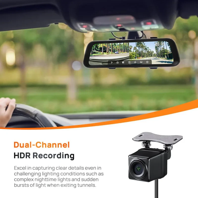 آینه هوشمند خودرو سوِنتی مِی مدل 70mai Rearview Dash Cam S500 به همراه دوربین
