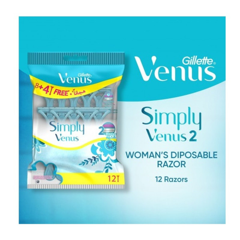 خود تراش ژیلت مدل  Simply Venus بسته 12 عددی