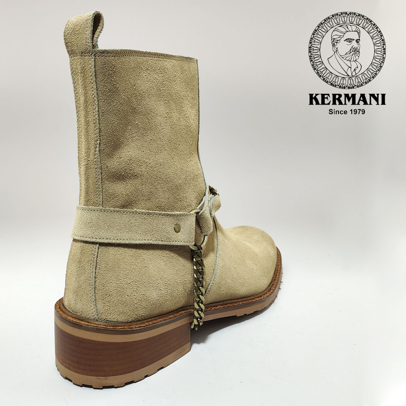 نیم بوت مردانه کرمانی مدل جیر دستدوز طبیعی کد 653