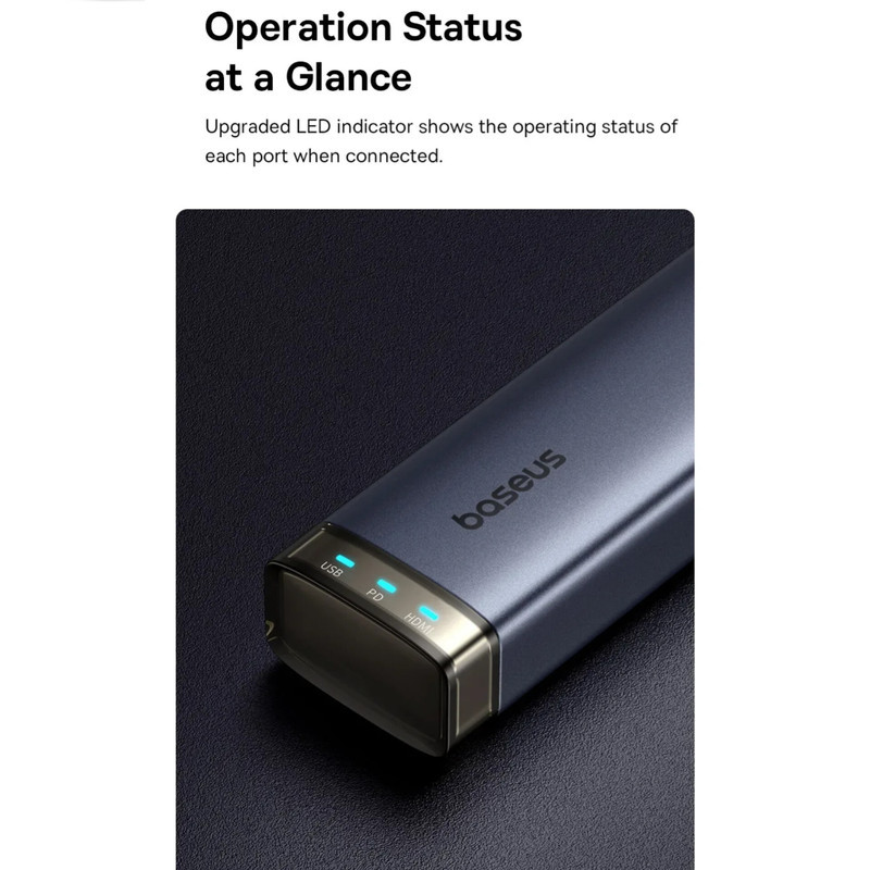 هاب 6 پورت USB-C باسئوس مدل BS-OH164