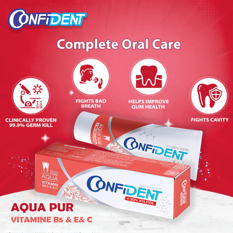 خمیر دندان کانفیدنت مدل Aqua Pure حجم 100 میلی لیتر