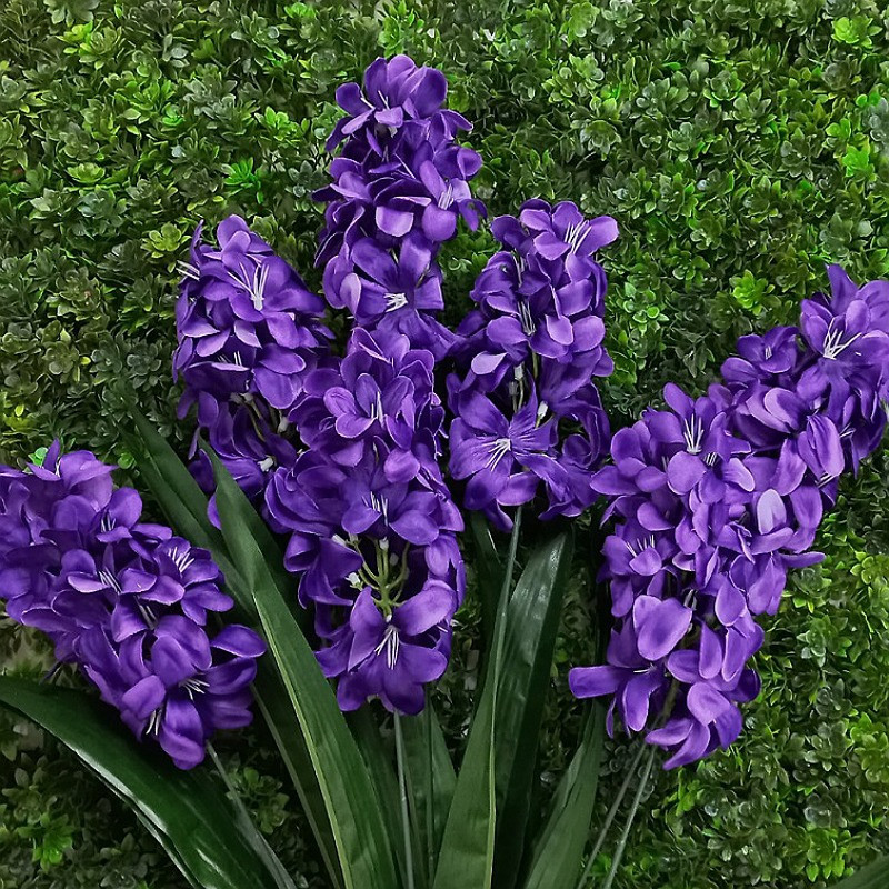 گل مصنوعی سنبل بسته 6 عددی، شاخه پارچه‌ای قابل شستشو، ابعاد 5×5×28 سانتی‌متر، وزن 100 گرم