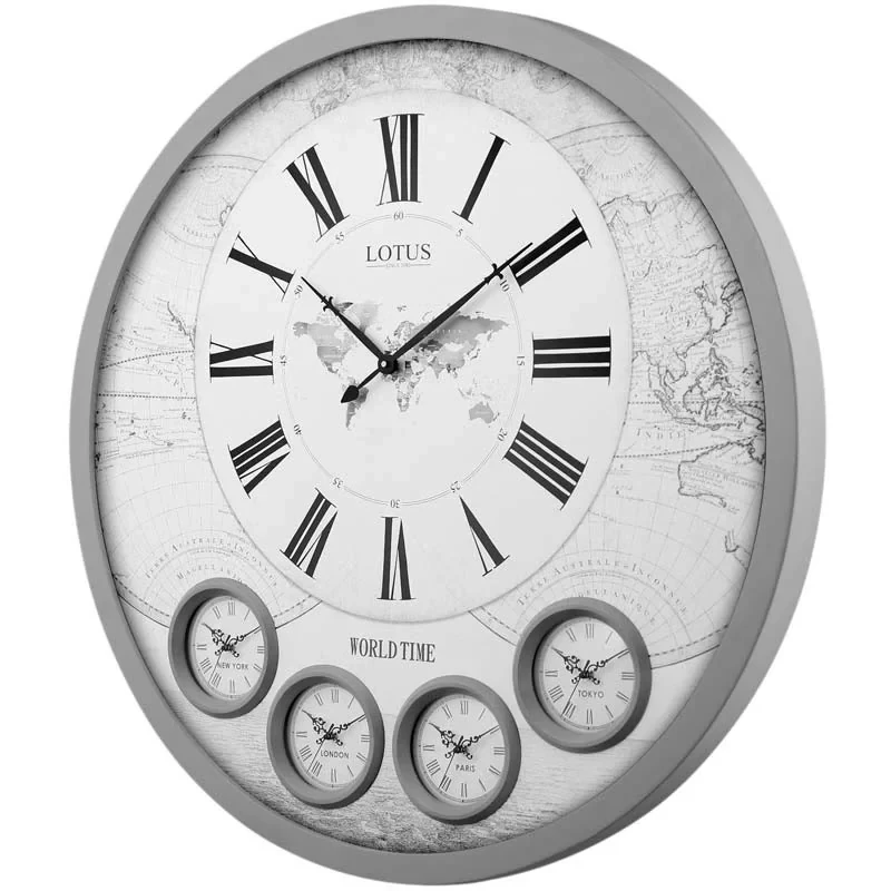 ساعت دیواری کوارتز لوتوس مدل WT-ELLA-90901-GRAY
